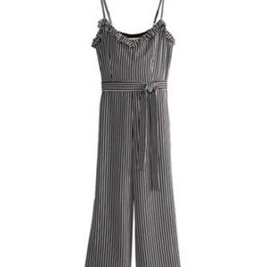 Michael Kors Women's Stripe Ruffle Jumpsuit